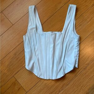 7 For All Mankind Cream Crop Top